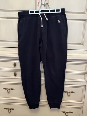 Abercrombie & Fitch Men's Navy Black Drawstring Joggers
